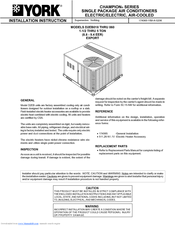 York CHAMPION D2EB042 Installation Instructions Manual