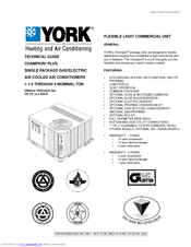 York CHAMPION PLUS DNH018 Technical Manual