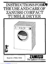 Zanussi TD30 Instructions For The Use And Care