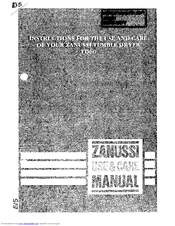 Zanussi TD60 Instructions For The Use And Care