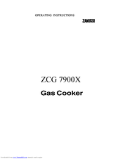 Zanussi ZCG 7900X Operating Instructions Manual