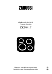 Zanussi ZKF641F Installation And Operating Instructions Manual