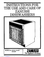 Zanussi DI 104W Instructions For Use And Care Manual