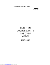 Zanussi ZDG 862 Operating Instructions Manual