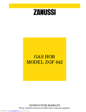 Zanussi ZGF 642 Instruction Booklet