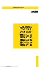 Zanussi ZBG 503 A Instruction Booklet