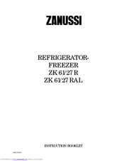 Zanussi ZK 61/27 RAL Instruction Booklet
