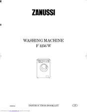 Zanussi F 1256 W Instruction Booklet
