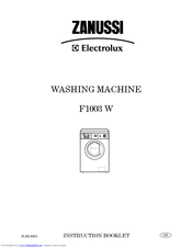 Zanussi F1003 W Instruction Booklet