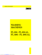 Zanussi FL 1085 Instruction Booklet