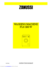 Zanussi FLS 1183 W Instruction Booklet