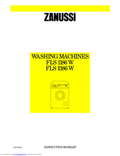 Zanussi FLS 1186 W Instruction Booklet