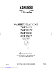 Zanussi ZWF 1621W Instruction Booklet
