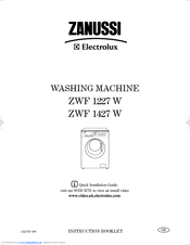 Zanussi ZWF 1427 W Quick Installation Manual