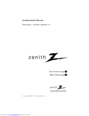 Zenith HealthView H20J55DT Installation Manual