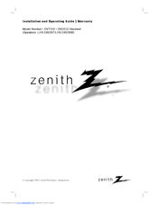 Zenith DVT310 Installation And Operating Manual