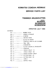 Komatsu Redmax BC260DWM Service Parts List