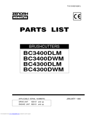 Zenoah BC3400DWM Parts List