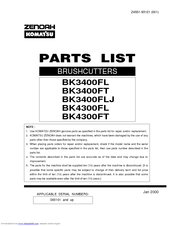 Zenoah BK3400FT Parts List