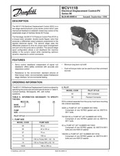 Danfoss MCV111B Series Manual
