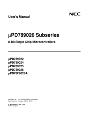 Nec mPD789026 Subseries User Manual