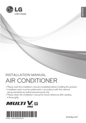 LG MULTI V IV PRO ARUV280LLS4 Installation Manual