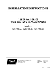 Bard 11EER WA Series Installation Instructions Manual