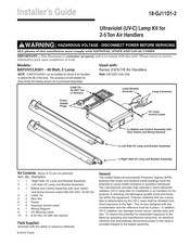 Trane BAYUVCLK001 Installer's Manual