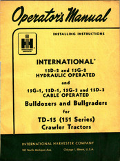 International Harvester Company 15D-2 Operator's Manual