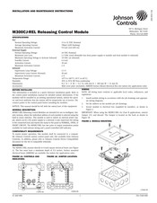 Johnson Controls M300CJ-R Installation And Maintenance Instructions
