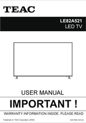 Teac LE82A521 User Manual