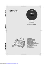 Sharp UX-84 Operation Manual