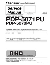 Pioneer PDP-5070PU Service Manual