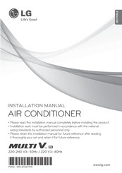 LG ARUV140BTS4 Installation Manual