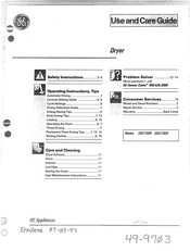 GE DDG7180R User And Care Manual