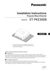 Panasonic ET-PKE300B Installation Instructions Manual