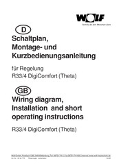 Wolf R33/4 DigiComfort (Theta) Wiring Diagram, Installation And Short Operating Instructions