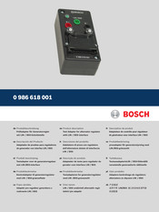 Bosch 0 986 618 001 Manual