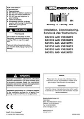 Roberts Gorden Dualair DA260G Series Installation, Comissioning, Service & User Instructions