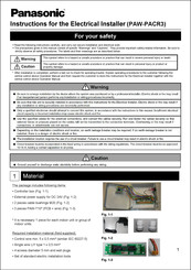 Panasonic PAW-PACR3 Instructions Manual