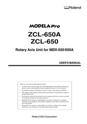 Roland MODELA Pro ZCL-650A User Manual