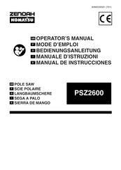 Komatsu PSZ2600 Operator's Manual
