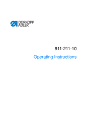 DURKOPP ADLER 911-211-10 Operating Instructions Manual