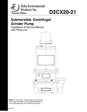 Pentair Pool Products Delta D2CX20-21 Installation & Service Manual With Parts List