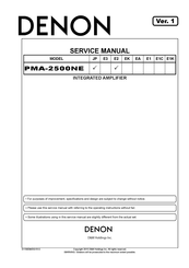 Denon PMA-2500NE Service Manual
