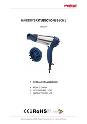 Rotel HAIRDRYERSTUDIOION816CH1 Instructions For Use Manual