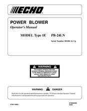 Echo 1E PB-24LN Operator's Manual