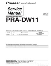 Pioneer PRA-DW11 Service Manual