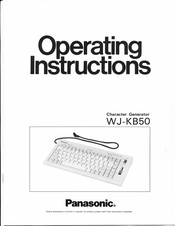 Panasonic WJ-KB50 Operating Instructions Manual