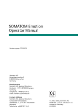 Siemens SOMATOM Emotion syngo CT 2007E Operator's Manual